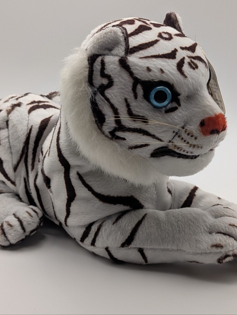 9” Goffa International White Siberian Tiger Plush Blue Eyes Stuffed Animal